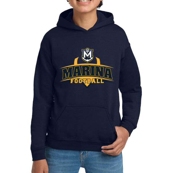 Marina Football - Navy Youth Heavy Blend Hooded Sweatshirt Thumbnail