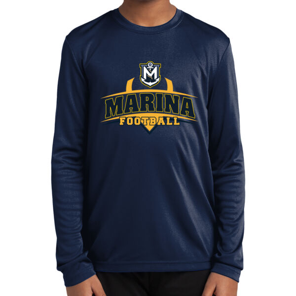Marina Football - Navy Youth Long Sleeve PosiCharge Competitor Tee Thumbnail