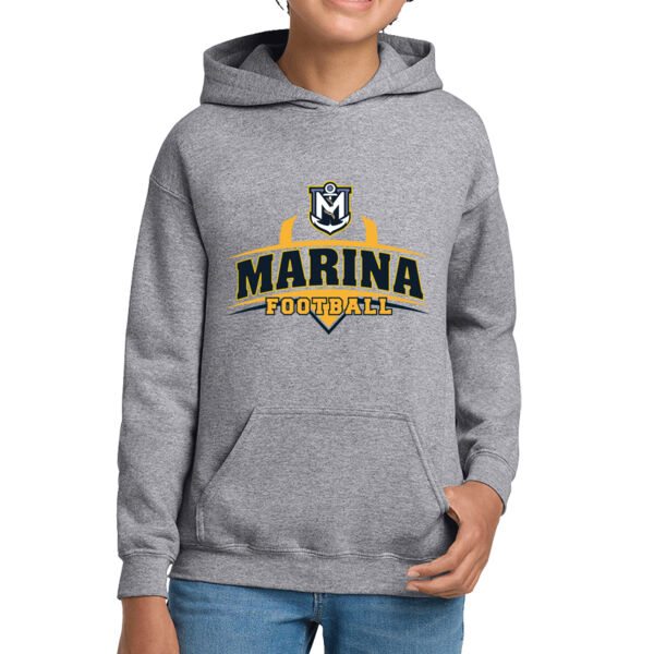 Marina Football - Grey Youth Heavy Blend Hooded Sweatshirt Thumbnail