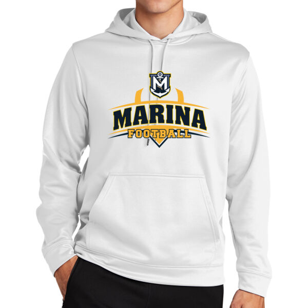 Marina Football - White Sport Wick Fleece Hooded Pullover Thumbnail