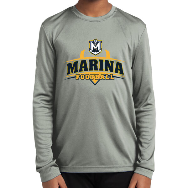 Marina Football - Grey Youth Long Sleeve PosiCharge Competitor Tee Thumbnail