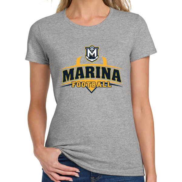 Marina Football - Grey Ladies Heavy Cotton 100% Cotton T Shirt Thumbnail